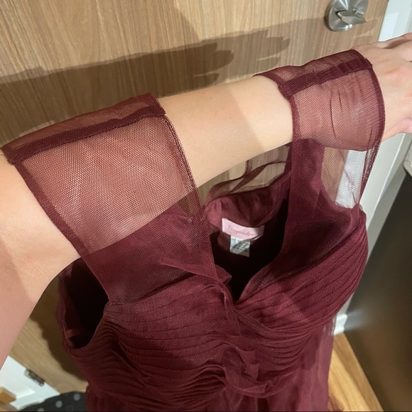 Adifa Burgundy Tulle Gown - For You Dress - bridesmaid or prom - Picture 8 of 9